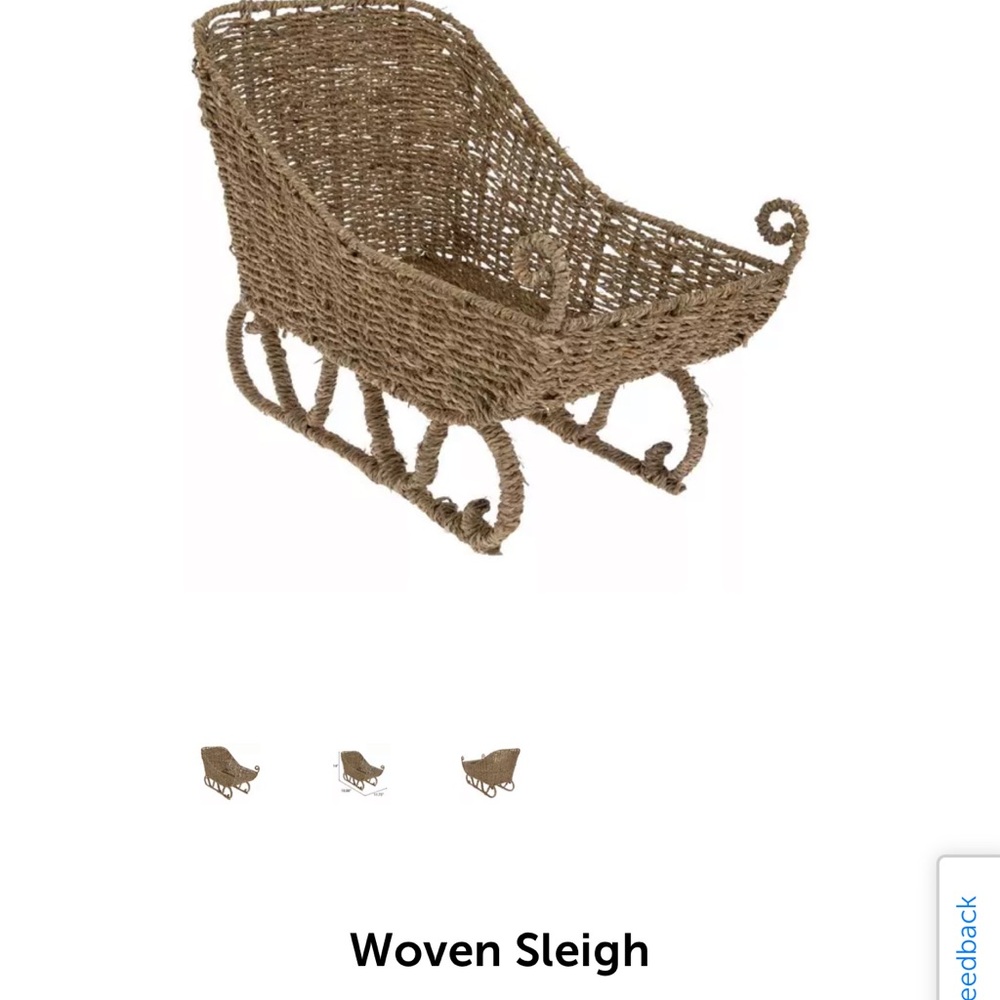 Woven Tan Sleigh Decor